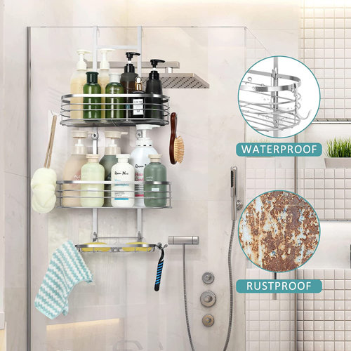 Rebrilliant Litch Suction Stainless Steel Shower Caddy Wayfair